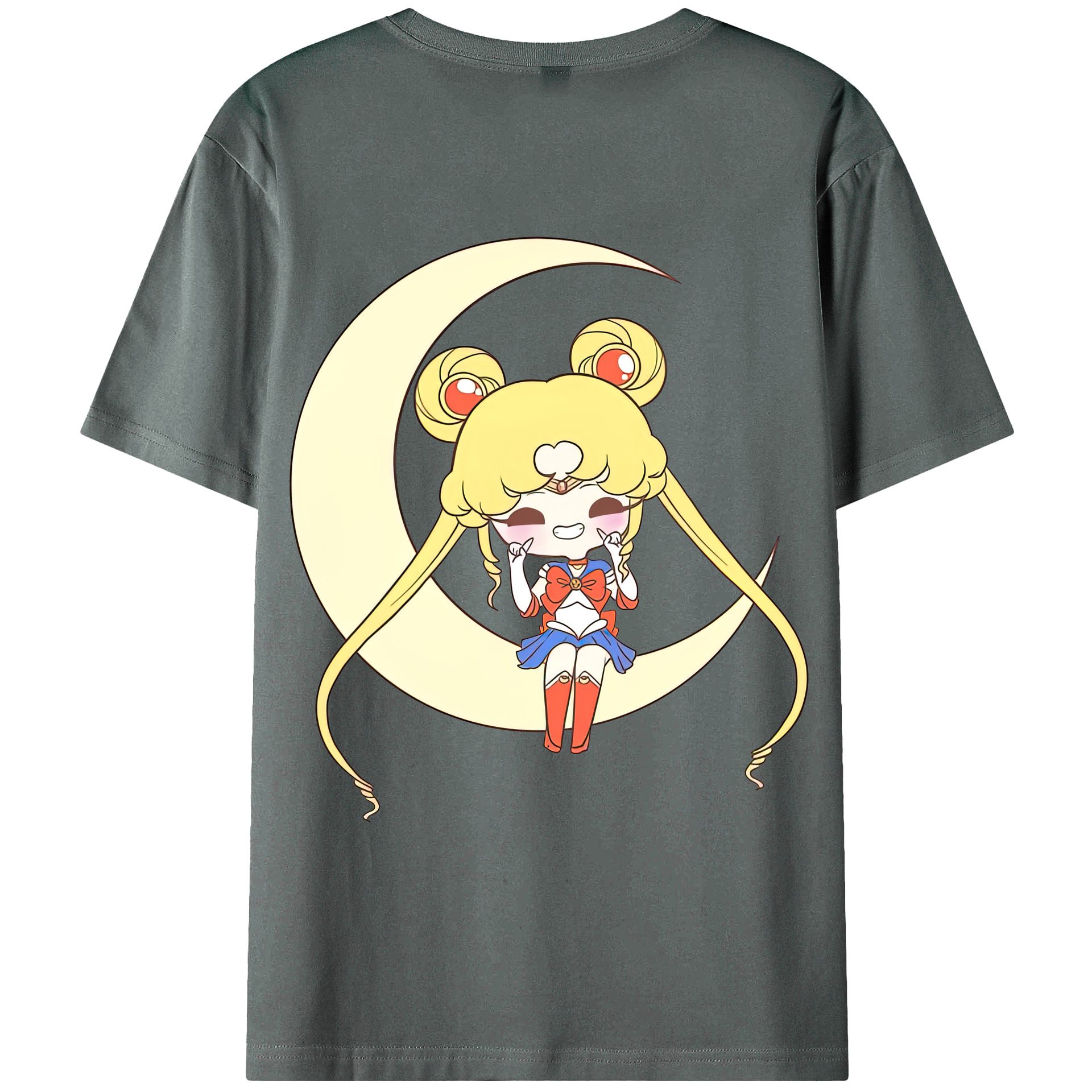 （画像用） 美少女戦士セーラームーン 月野 うさぎ つきの うさぎ Sailor Moon Tsukino Usagi 綿100％ メンズ半袖Tシャツ（バックプリント） 通気性